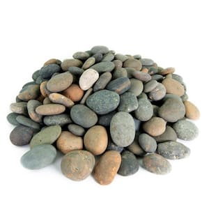 0.25 cu. ft. 3 in. to 5 in. Mixed Mexican Beach Pebble Smooth Round Rock for Gardens, Landscapes, and Ponds