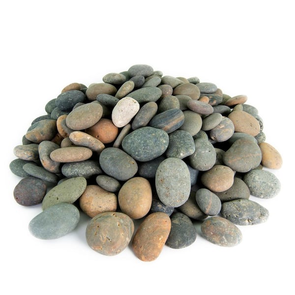Southwest Boulder & Stone 0.25 cu. ft. 3 in. to 5 in. Mixed Mexican Beach Pebble Smooth Round Rock for Gardens, Landscapes, and Ponds