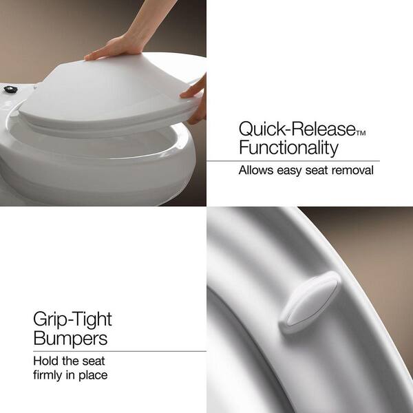 KOHLER Reveal Quiet Close WC-Sitz Für Runde Front – Mit Griffigen Stoßstangen, Quick-Release, Farbe Biscuit