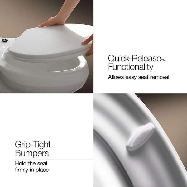 Kohler 26801-0 ReadyLatch Toilettensitz – Leises Schließen, Leicht Zu Reinigen, Für Längliche WC