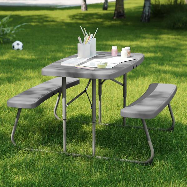 Carnegy Avenue Gray Picnic Table CGA-RB-524438-GR-HD - The Home Depot