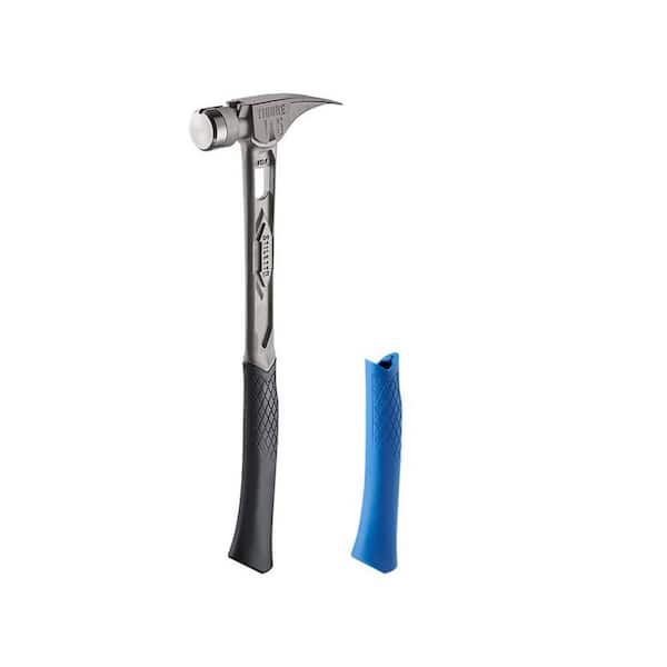 Stiletto 15 oz. TiBone Smooth Face with Curved Handle with Blue Replacement Grip (2-Piece)
