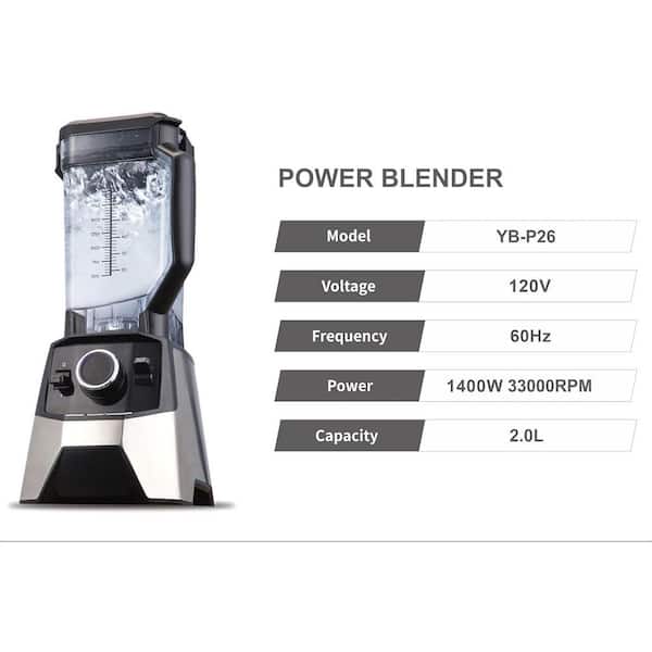 70 oz. 2000 W, 3-Functions for Smoothies, Ice, Sauce with Auto Clean, Stainless Steel Blade, Wave Action System