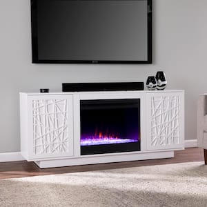Luke 60 in. Color Changing Fireplace with Media Storage
