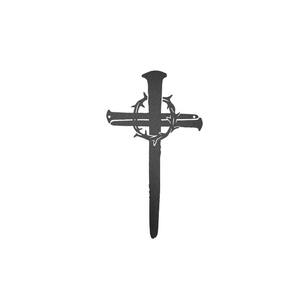 Religious Crown of Thorns Metal Black Matte Wall Art Faith Cross Decorative Sign