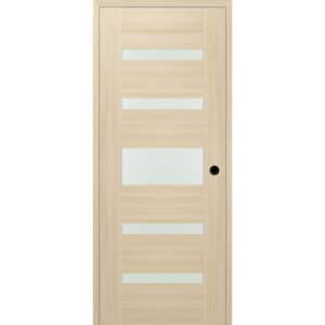 Vona 07-05 28 in. x 80 in. Left-Hand Frosted Glass Loire Ash Wood Composite Single Prehung Interior Door