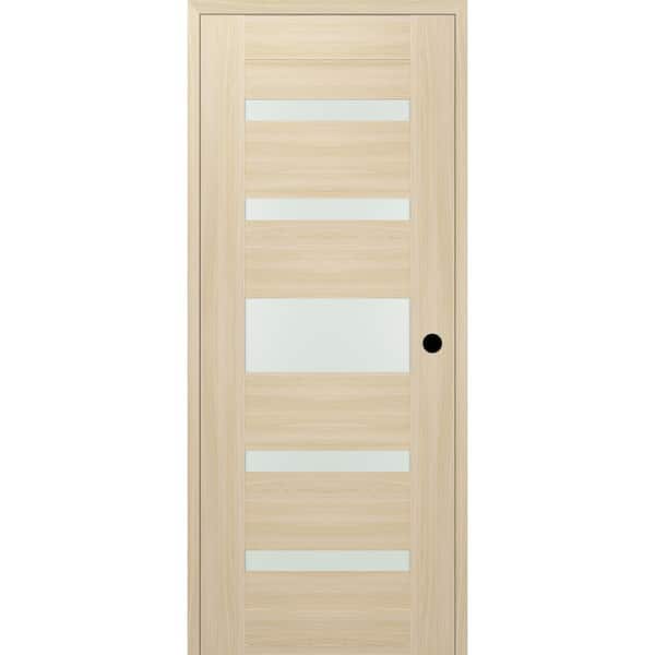 Belldinni Vona 07-05 DIY-Friendly 32 in. x 84 in. Left-Hand Frosted Glass Loire Ash Wood Composite Single Prehung Interior Door
