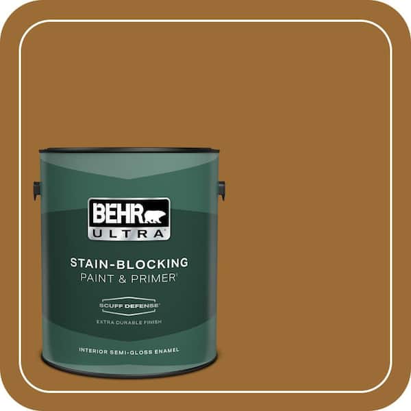 BEHR ULTRA 1 gal. #PPU6-01 Curry Powder Extra Durable Semi-Gloss Enamel Interior Paint & Primer