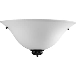 Opal Glass Shade Collection 1-Light Matte Black Wall Sconce with Opal Glass Shade Modern Farmhouse Wall Light