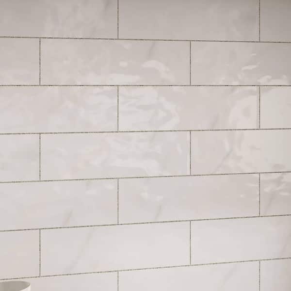 CRUZ BAY STUDIO Classico 3 in. x 12 in. Blanco Gloss Ceramic Subway Wall Tile (5.28 sq. ft./Case)