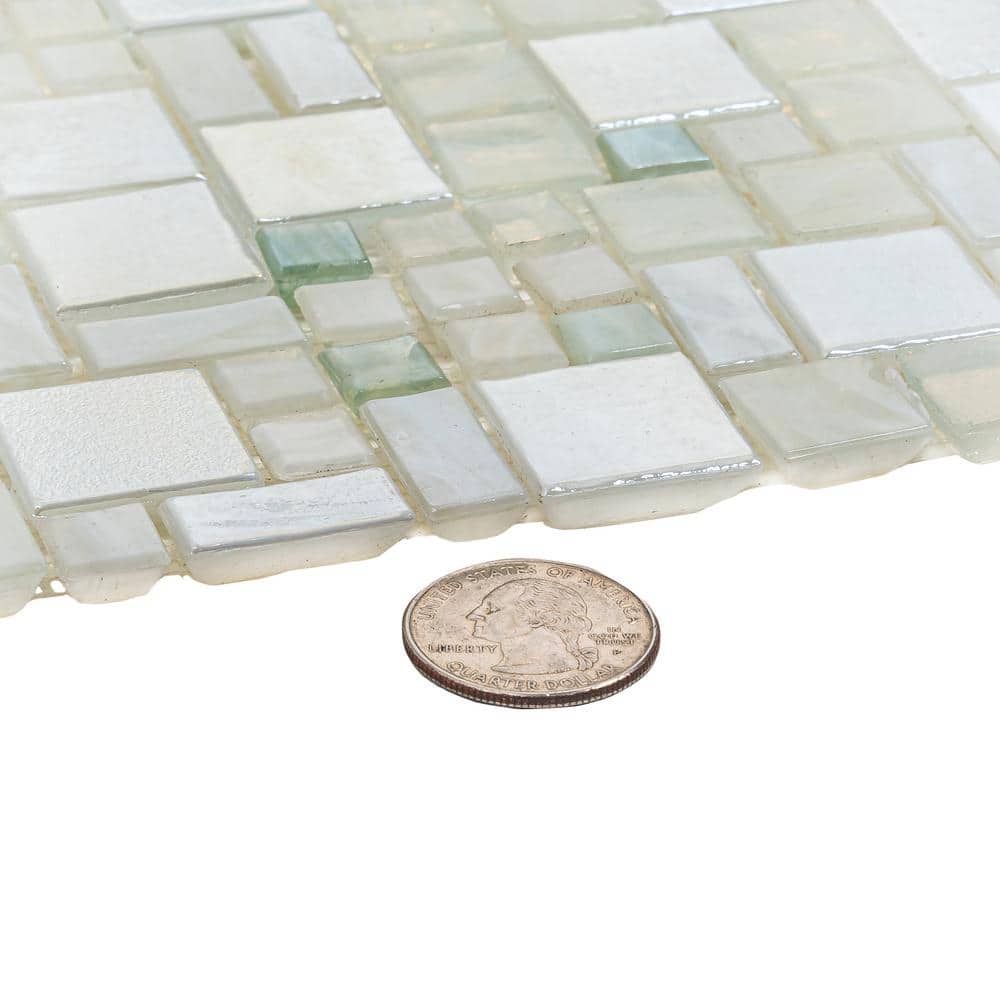Pearl White Mini Versailles Glass Mosaic Tile Pack