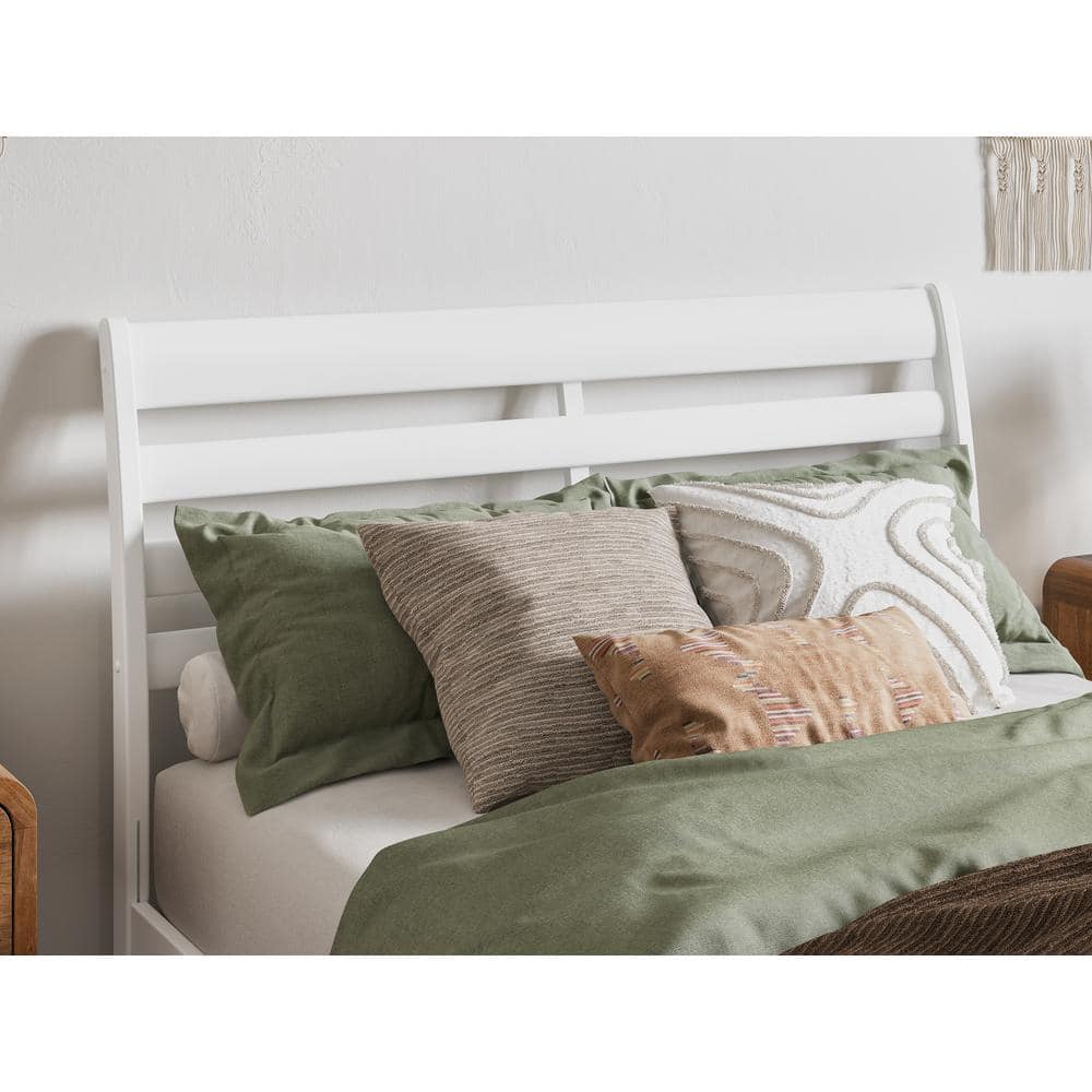 Savannah White Solid Wood Twin Headboard with USB Charger