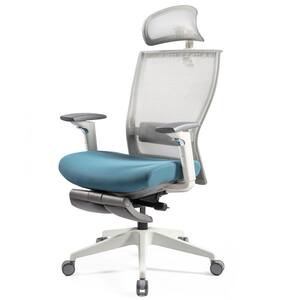 Blue Adjustable Headrest Lumbar Support 5D Armrests Swivel Home Office Ergonomic Task Mesh Chair with Footrest