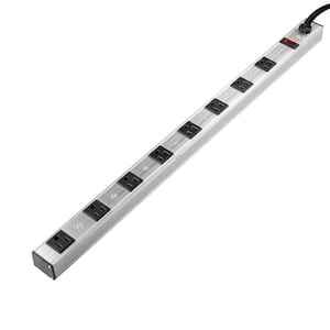 3 ft. 8-Outlet Aluminum Power Strip with Power Cord