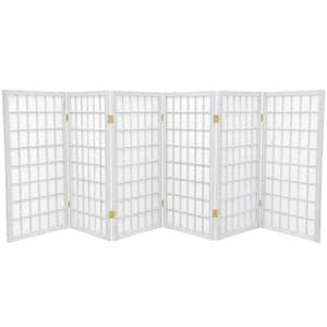 3 ft. Short Window Pane Shoji Screen - White - 6 Panels