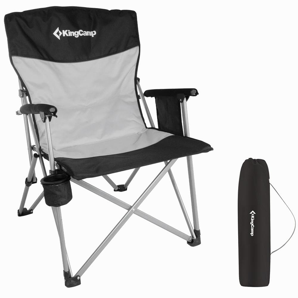 KingCamp Gray Polyester Camping Chair with Cupholder, Pocket KC1914 ...