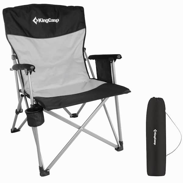KingCamp Gray Polyester Camping Chair with Cupholder, Pocket