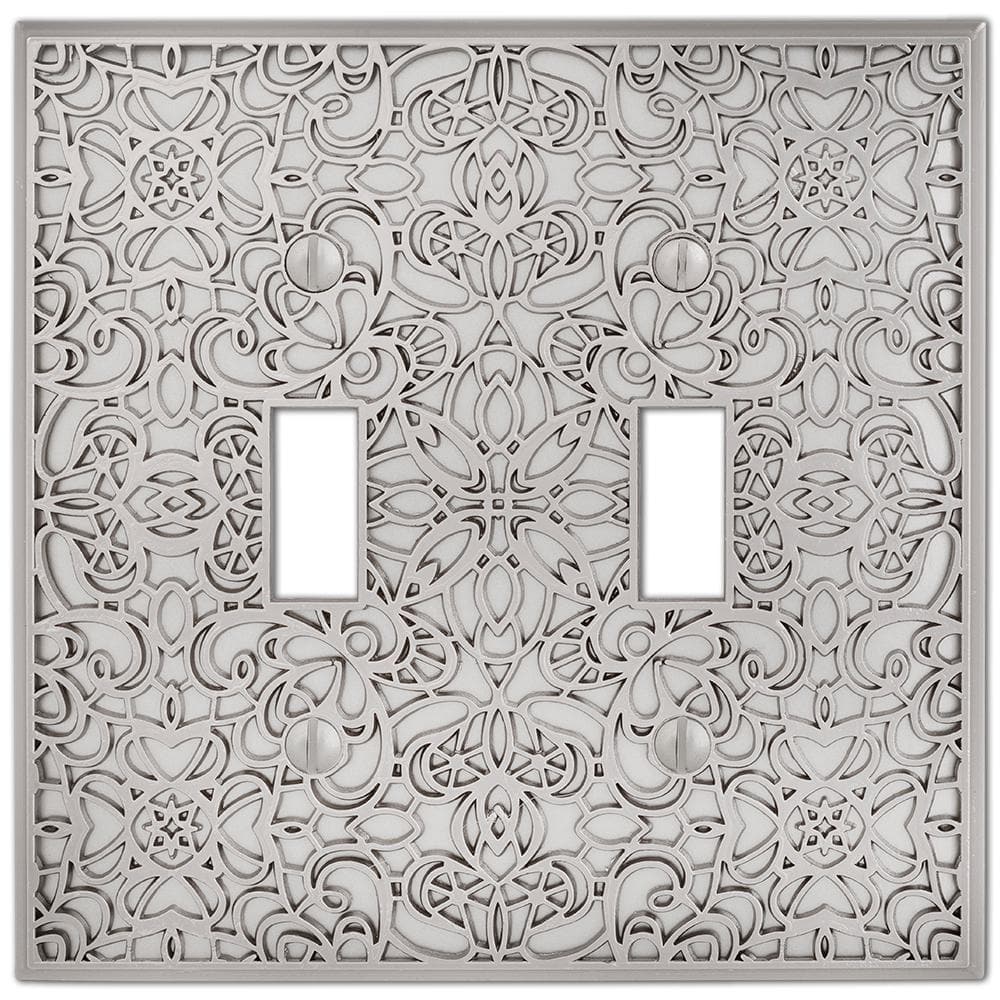 Satin Nickel Double Toggle Decorative Metal Wall Plate