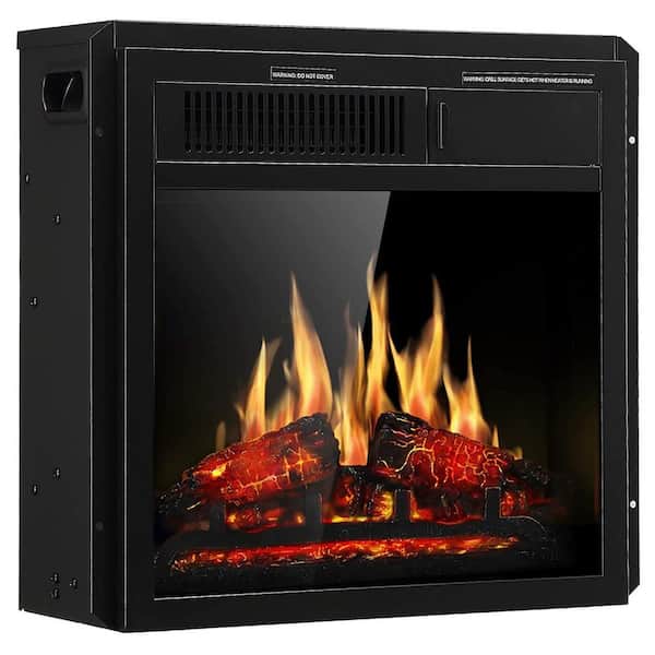 Edendirect 20 in. Ventless Electric Fireplace Insert, Remote Control, Adjustable Led Flame Brightness, 750-Watts/1500-Watts