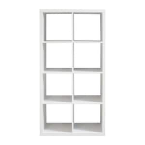 White 8-Cube Organizer Storage Cabinet with Opened Back Shelves