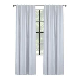 Baxter White Polyester Textured 52 in. W x 95 in. L Dual Header Indoor Blackout Curtain (Single Panel)