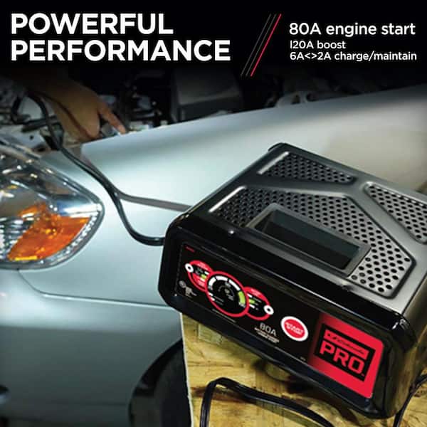 Schumacher Electric Schumacher Pro Automotive 12-Volt Battery Charger and  80-Amp Engine Starter with Maintainer and Boost Mode SPR1629 - The Home  Depot