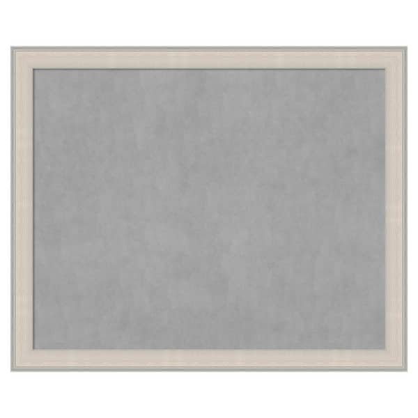 Amanti Art Cottage White Silver 44 in. x 36 in. Framed Magnetic Board