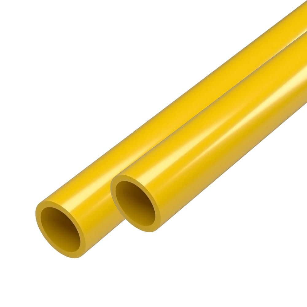 Formufit 1/2 in. x 5 ft. Furniture Grade Schedule 40 PVC Pipe in Yellow (2-Pack) -  P012FGP-YE-5x2