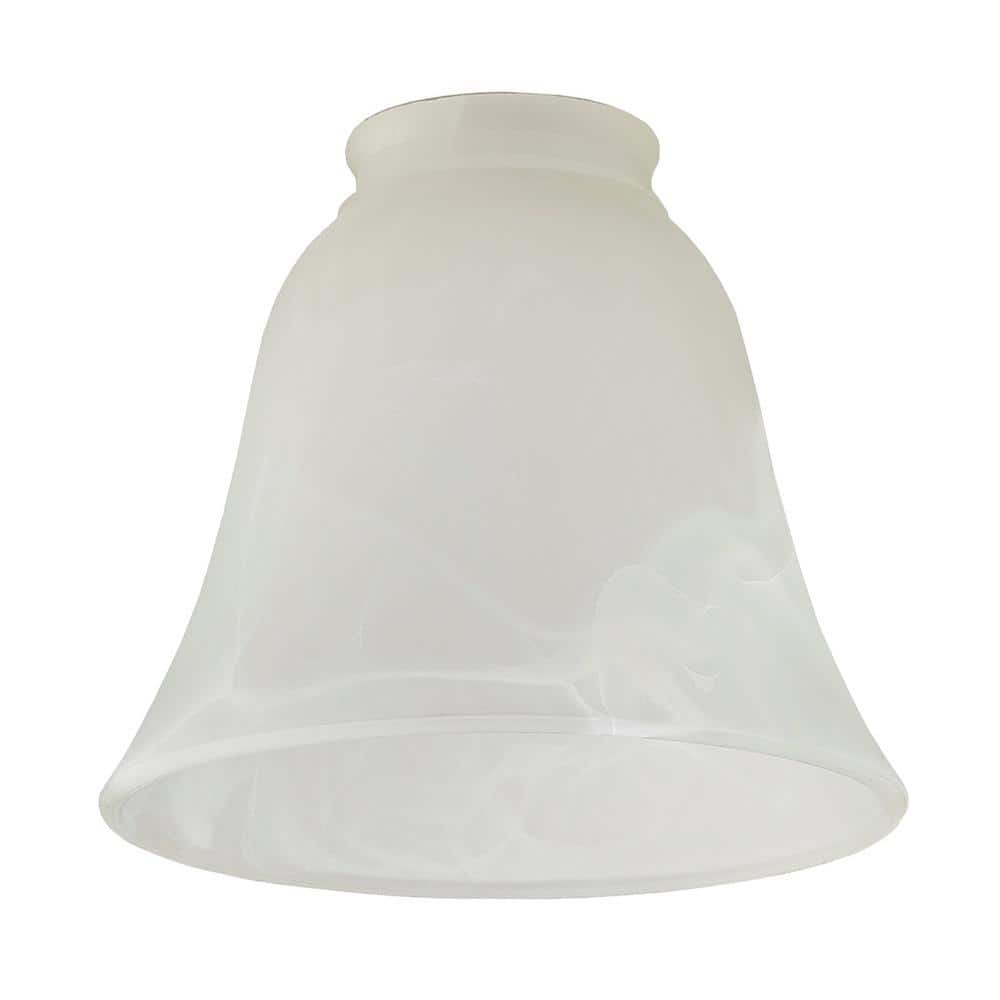 PRIVATE BRAND UNBRANDED 4.76 in. White Frosted Marble Glass Bell Pendant  Shade With 2.25 in.Lip Fitter 801275 - The Home Depot, image size:1000x1000
