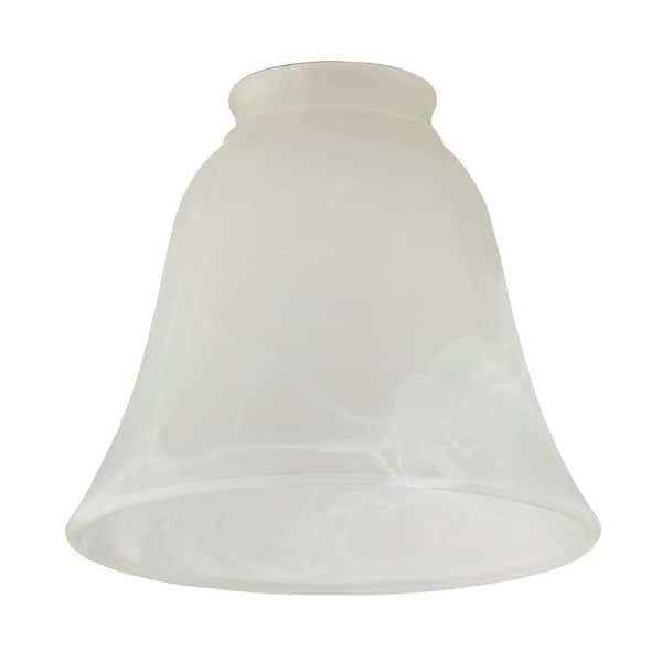 PRIVATE BRAND UNBRANDED 4.76 in. White Frosted Marble Glass Bell Pendant Shade With 2.25 in.Lip Fitter