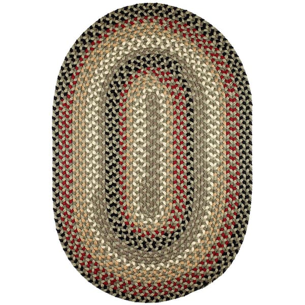 Country Medley Forest Green 3 ft. x 5 ft. Oval Indoor/Outdoor Braided Area Rug