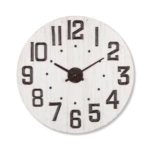 White Wash Wood Clock