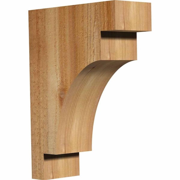 Ekena Millwork 4 in. x 10 in. x 14 in. Western Red Cedar Mediterranean Rough Sawn Corbel