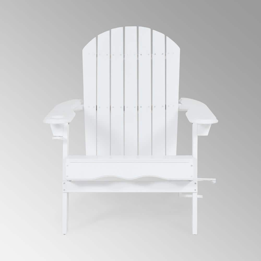 TIRAMISUBEST White Classic Outdoor Wood Adirondack Chair With Cup   Wood Adirondack Chairs W1608xy70437 64 1000 