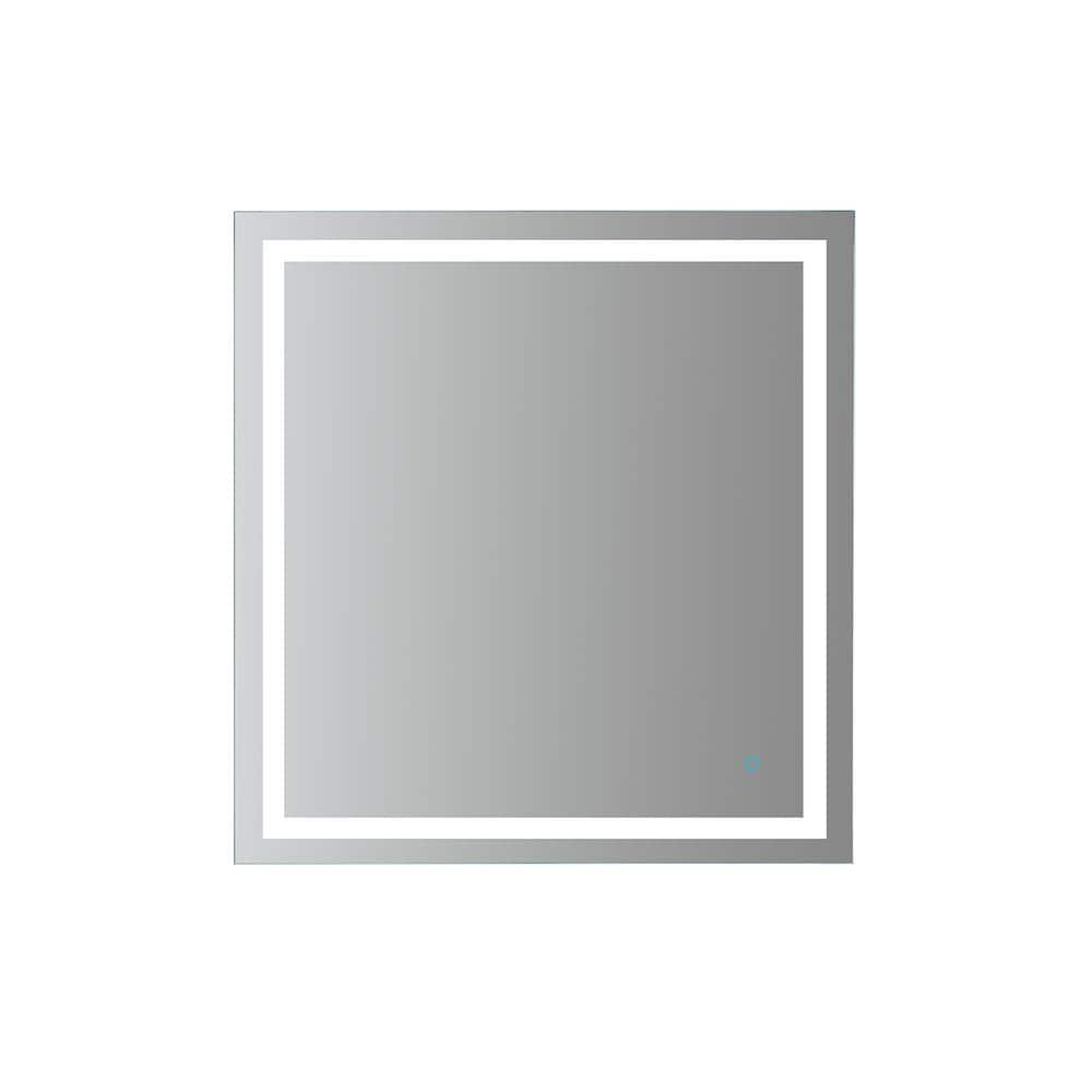 Luci 34 in. W x 36 in. H Frameless Rectangular LED Bathroom Vanity Mirror w