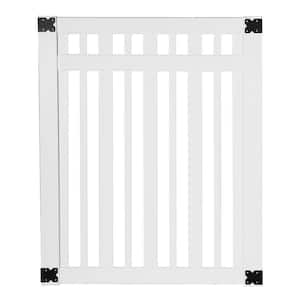 Pro Series 4 ft. W x 5 ft. H White Vinyl Lafayette Spaced Picket Fence Gate