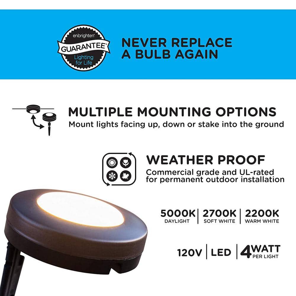 Bronze LED Color-Changing Pathway Light Set with Remote
