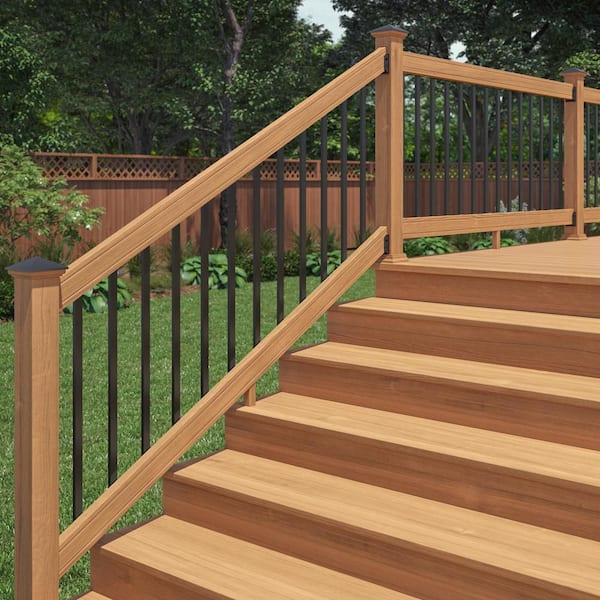 6 ft. Cedar Stair Rail Kit with Aluminum Rectangular Balusters