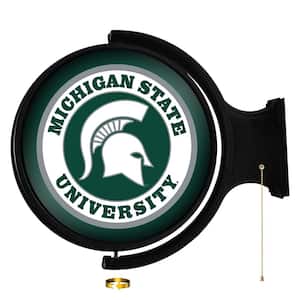 Michigan State Spartans: Original "Pub Style" Round Rotating Lighted Wall Sign (23"L x 21"W x 5"H)