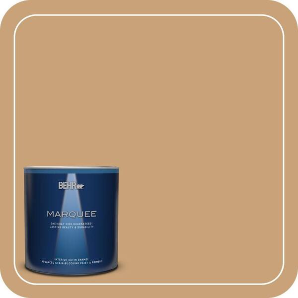 BEHR MARQUEE 1 qt. #BXC-70 Fresh Sawdust Satin Enamel Interior Paint & Primer