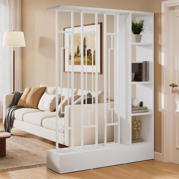 木製パーティション TRIBESIGNS WAY TO ORIGIN 71 in. White Wood Room Divider, Modern