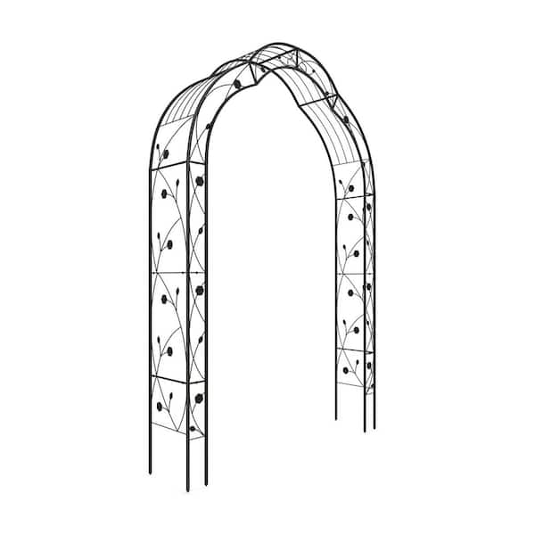 99 in. H x 56 in. W x 16 in. D Arch Arbor Trellis in Black