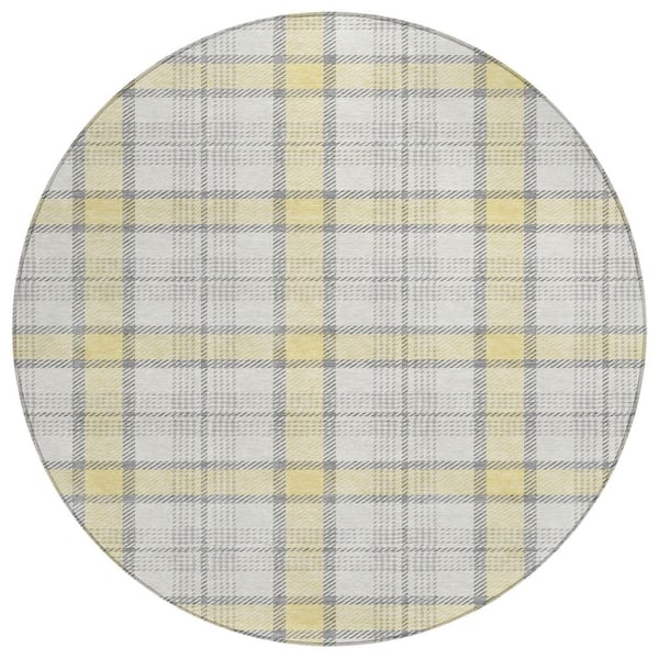 Addison Rugs Chantille Machine Washable Indoor/Outdoor Abstract ACN1052 Yellow 8 ft. x 8 ft. Area Rug