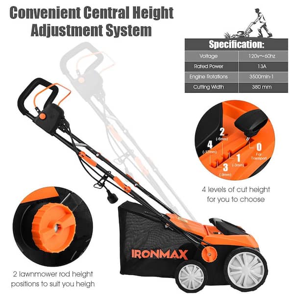 WEN 16 In. 15 Amp 2-in-1 Electric Dethatcher And Scarifier With Collection Bag Dt1516