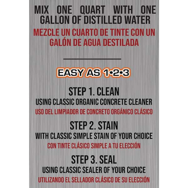 Classic Coatings Systems - 1 qt. Gray Cloud Concentrated Semi-Transparent Water Based Interior/Exterior Concrete Stain