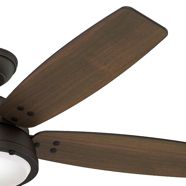 Hunter - Channelside 52 in. LED Indoor/Outdoor Noble Bronze Ceiling Fan with Remote Control