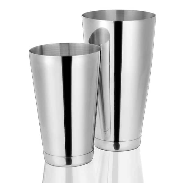 Boston Cocktail Shaker Set Stainless Steel Two-Piece Weighted Tin 28 oz and 18 oz Professional Bar Set