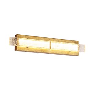 Modern 24 in. 1-Light Vintage Gold LED Bath Vanity-Light Bar with Acrylic Shade