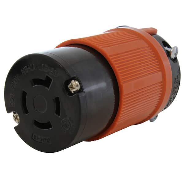 AC WORKS NEMA 20 Amp 250-Volt 3-Phase 4-Prong Locking Female Connector with UL, C-UL Approval