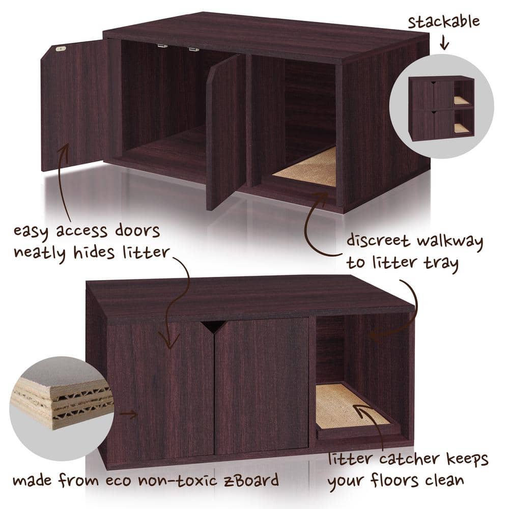 Espresso Eco-Friendly zBoard Cat Litter Box Enclosure